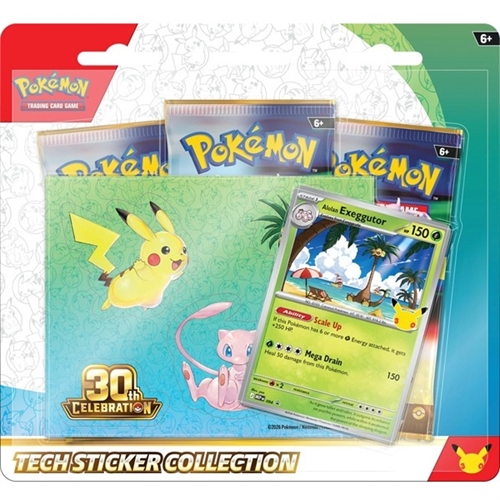 30th Celebration - Tech Sticker Collection Blister - Alolan Exeggutor - Pokemon kort